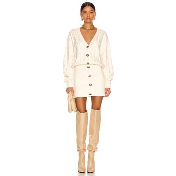 Retrofête  ivory cable knit DRESS TALA retro party size M - Picture 1 of 14
